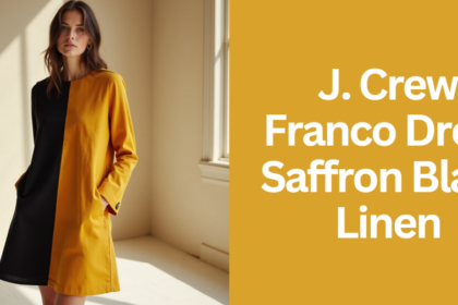 J. Crew Franco Dress Saffron Black Linen